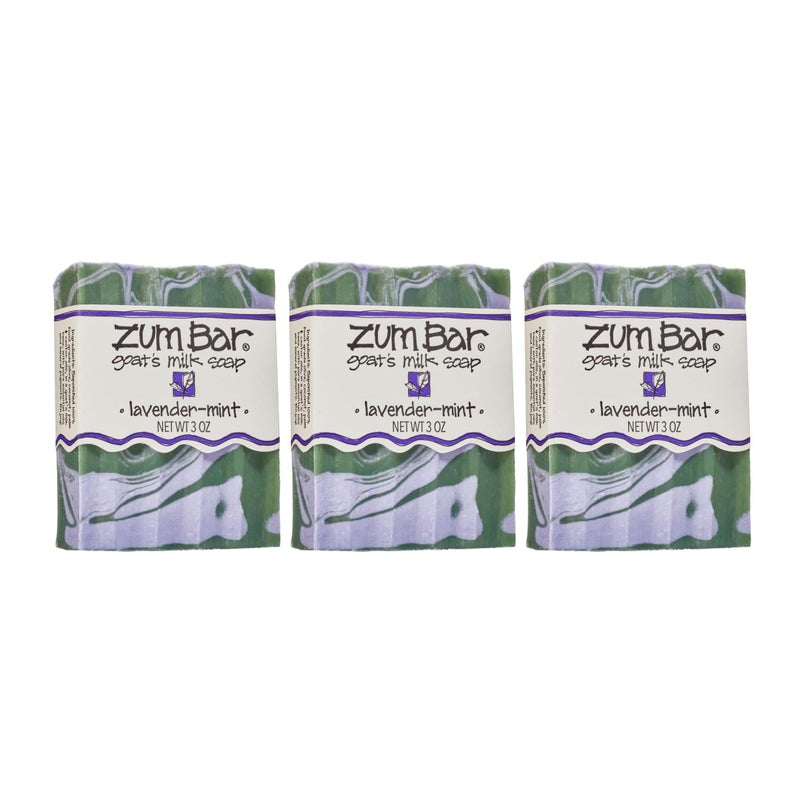 Indigo Wild Zum Goat's Milk Soap Bar - Bar Soap for Hands & Body Made with Essential Oils - 3 oz - Lavender-Mint (3 Pack) - Image 1